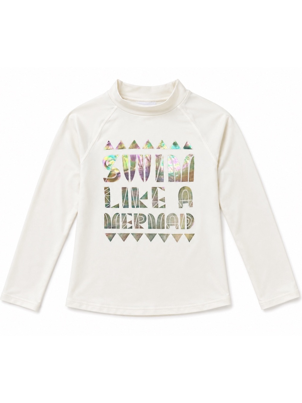 Cat & Jack White & Silver Long Sleeve “Swim Like a Mermaid” Rashguard Size 10